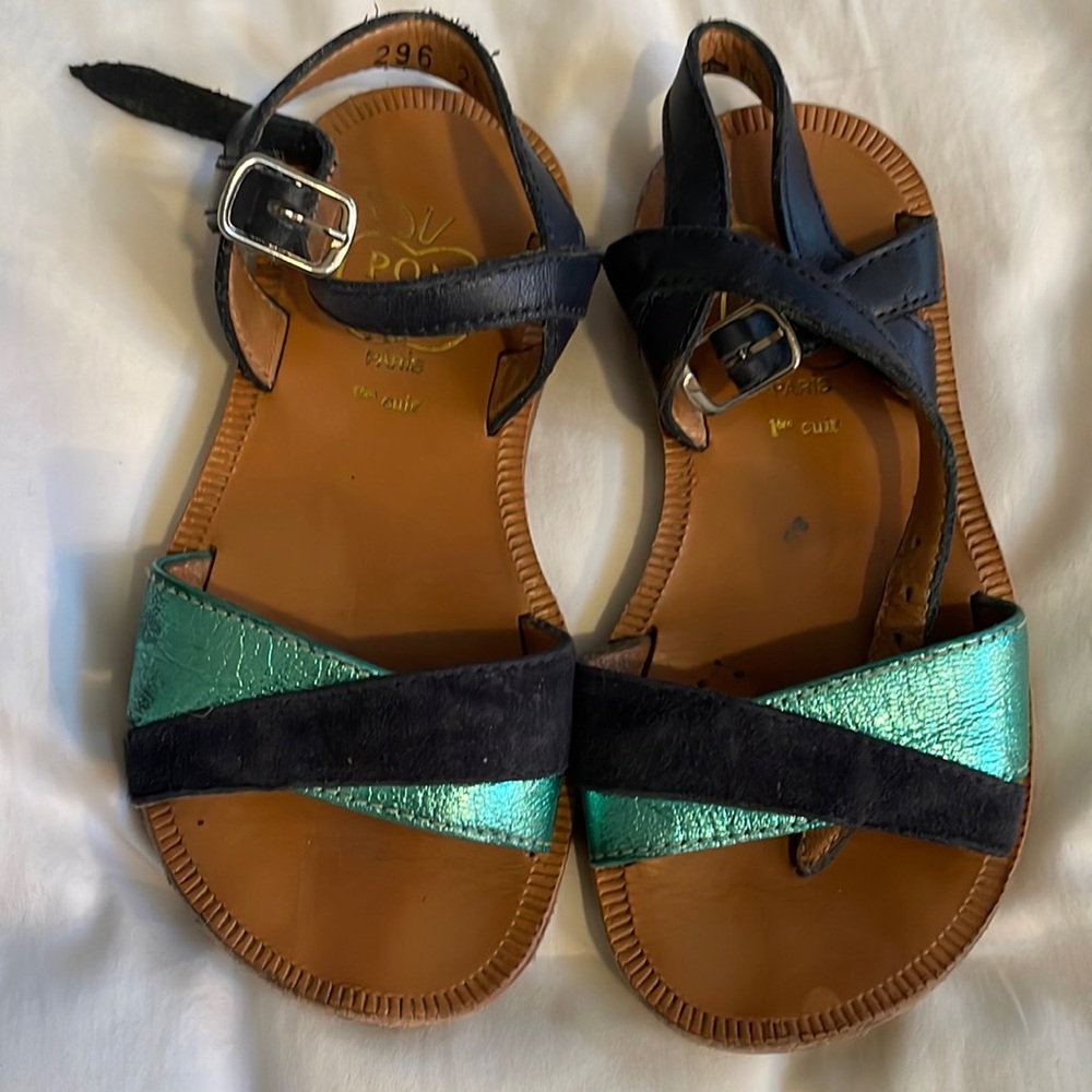 Pom D’Api - Navy & Teal Sandals - Size 25